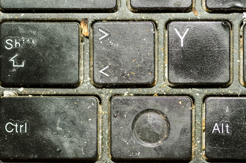 Dirty computer keyboard photo